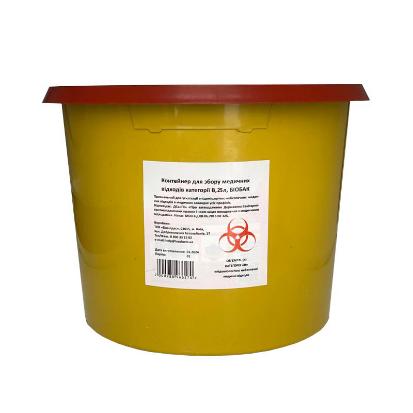 Контейнер для збору медичних відходів категорії В, 25 л, БІОБАК